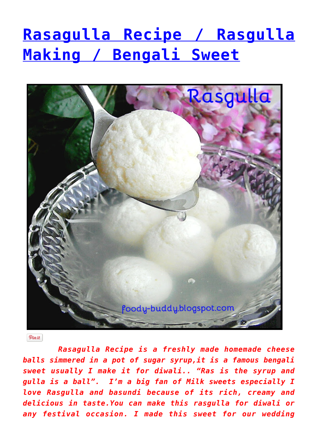 Rasagulla Recipe / Rasgulla Making / Bengali Sweet