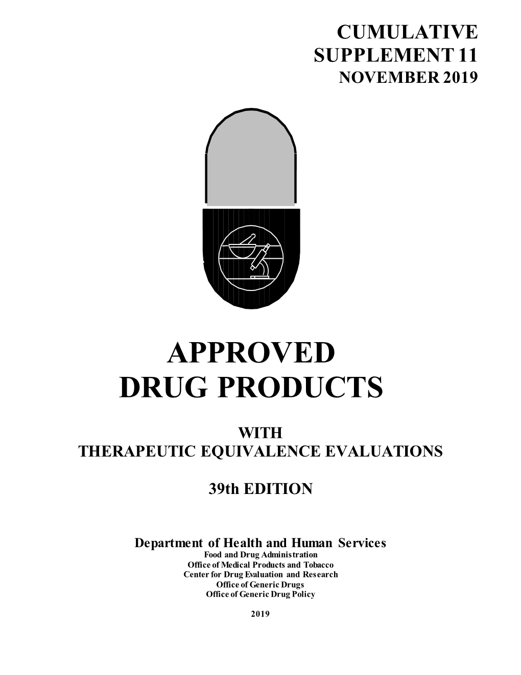 Orange Book Cumulative Supplement 11 November 2019