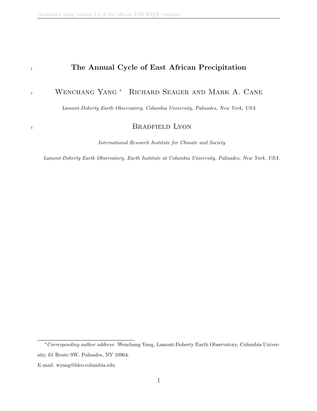 The Annual Cycle of East African Precipitation