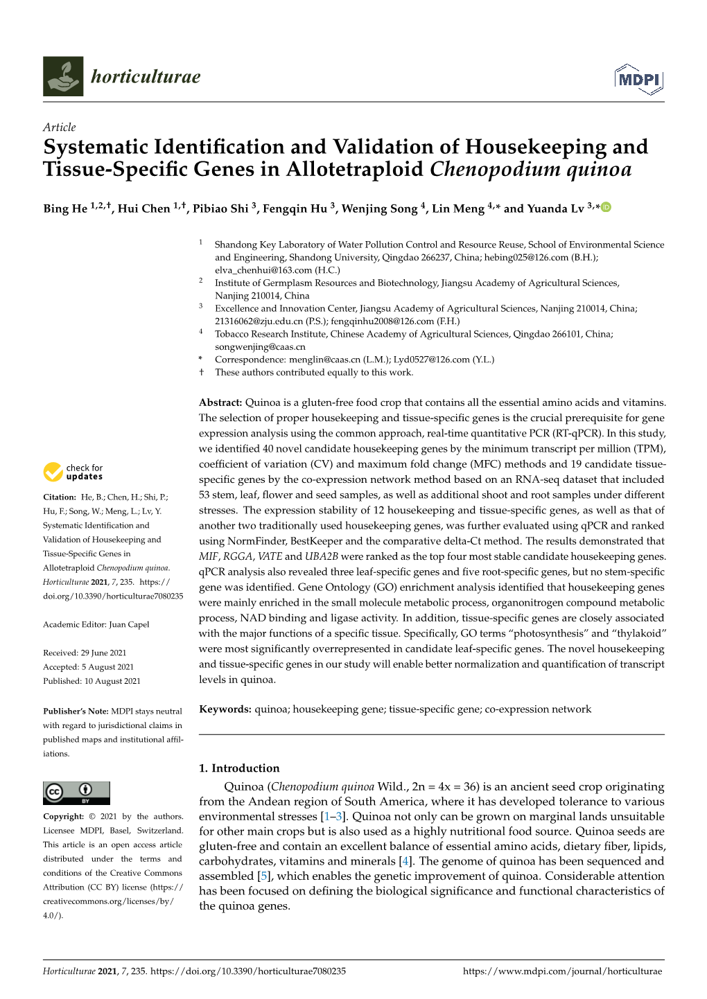 Systematic Identification and Validation of Housekeeping And