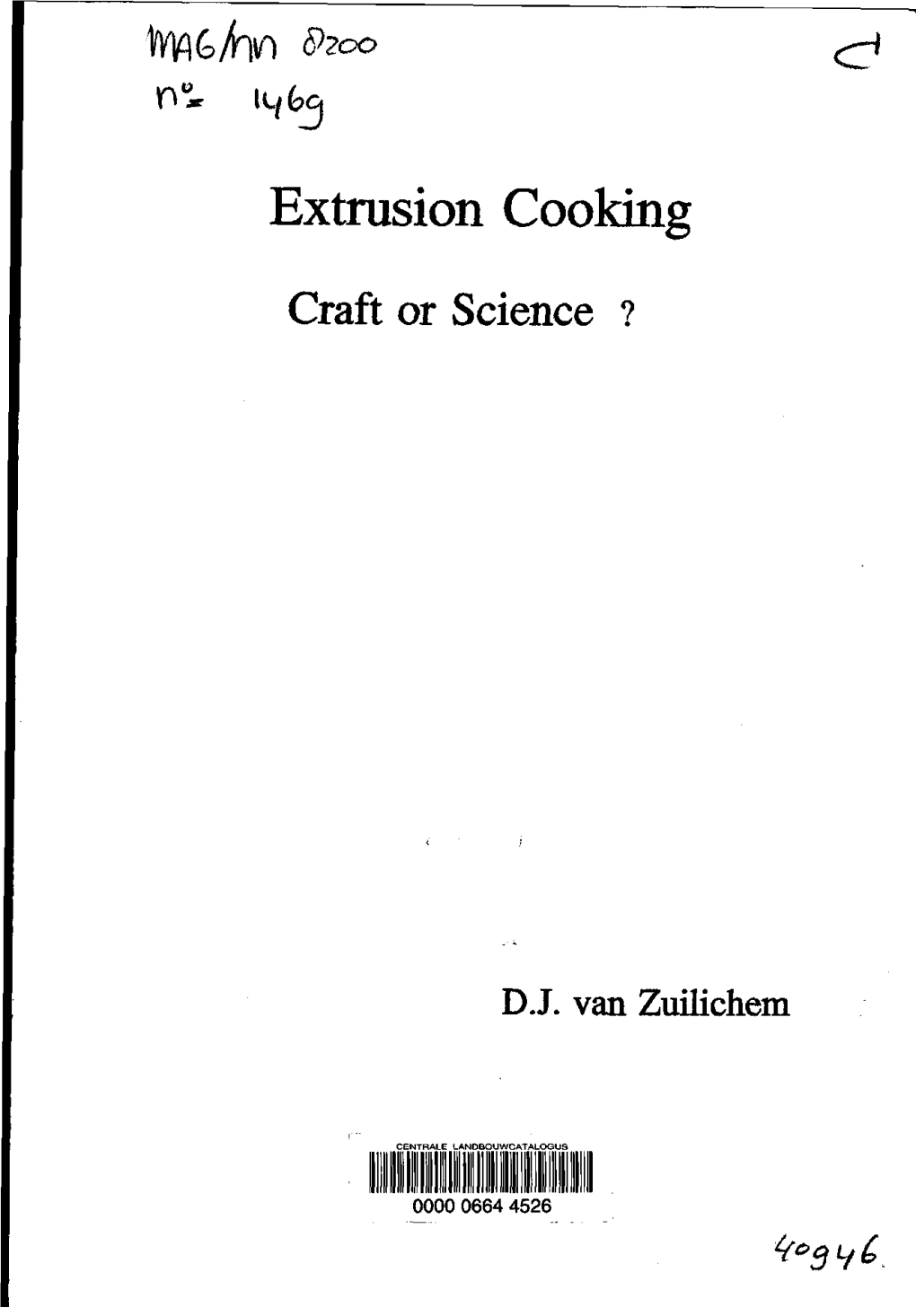 Extrusion Cooking
