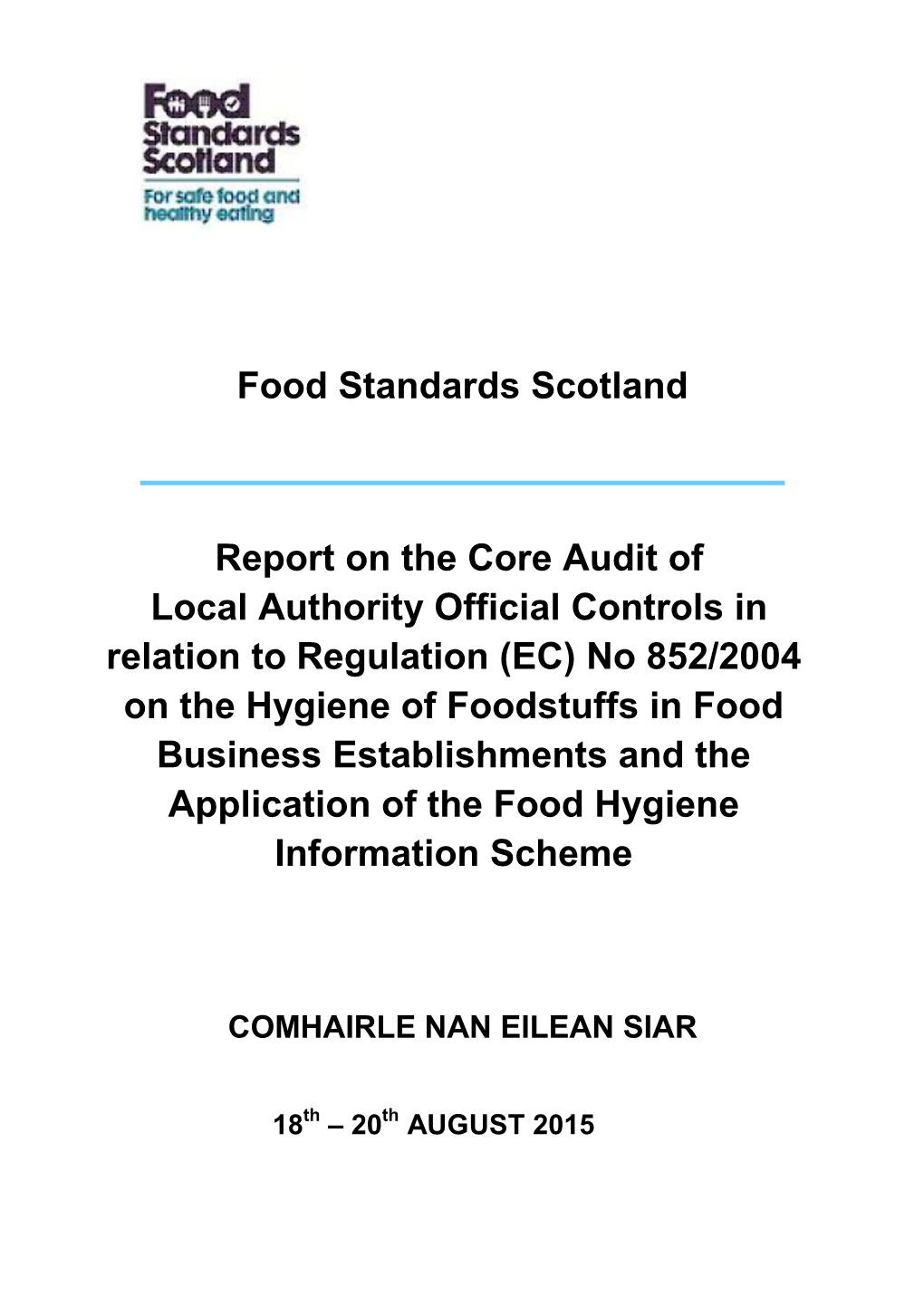 Food Standards Scotland Report on The