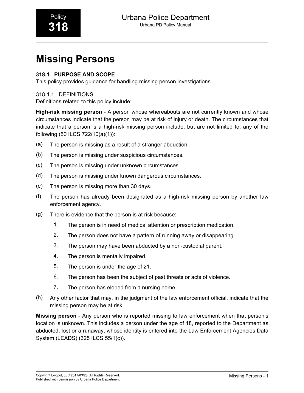 Missing Persons