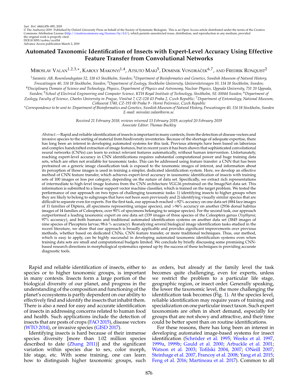 Automated Taxonomic Identification of Insects with Expert-Level Accuracy