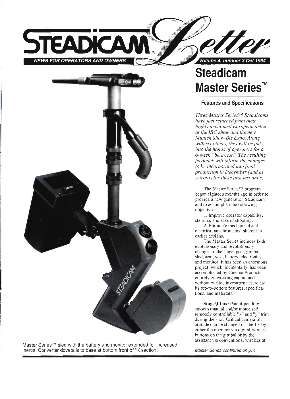 Steadicam Letter Master Series