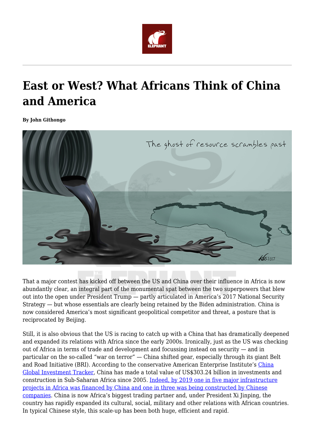 East Or West? What Africans Think of China and America,Between The