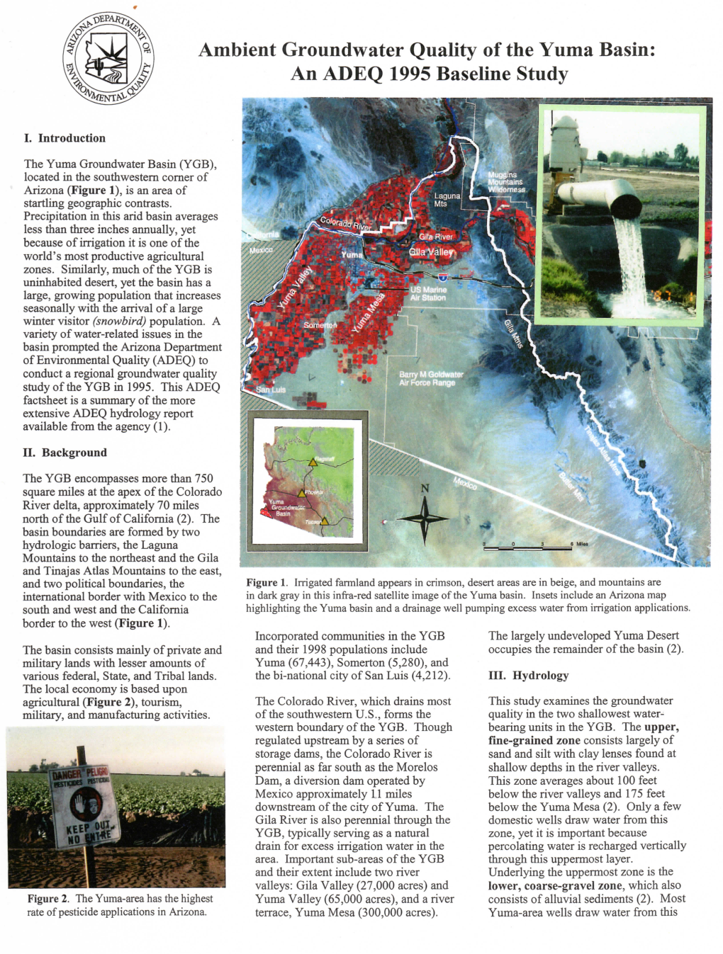 Ambient Groundwater Quality of Tlie Yuma Basin; an ADEQ 1995 Baseline Study
