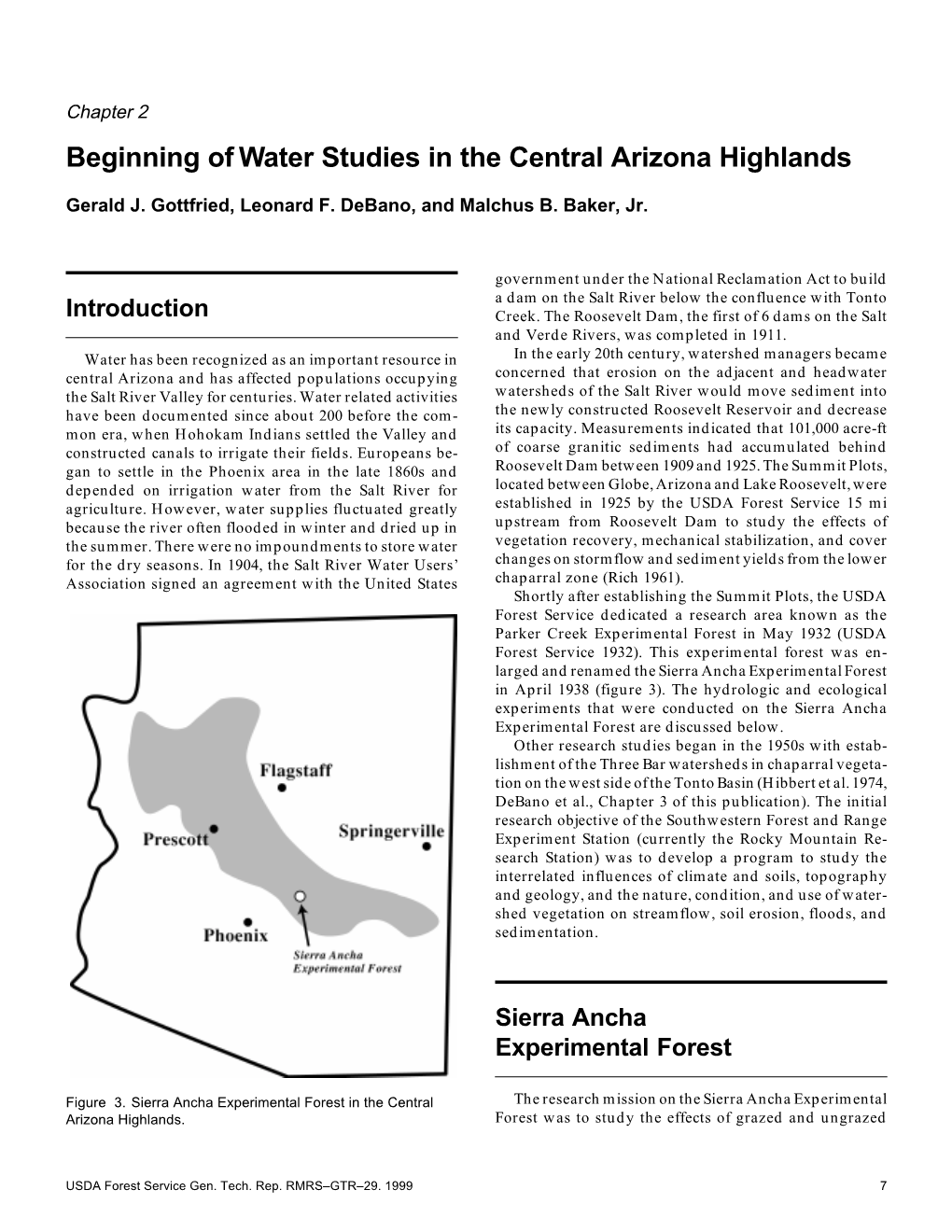 History of Watershed Research in the Central Arizona Highlands