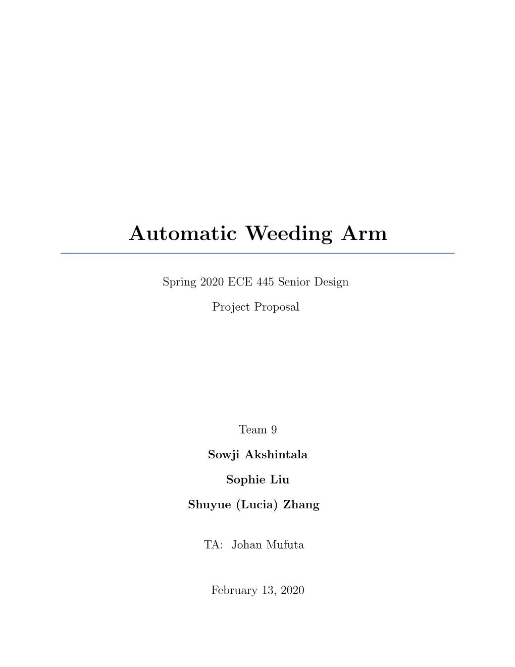 Automatic Weeding Arm