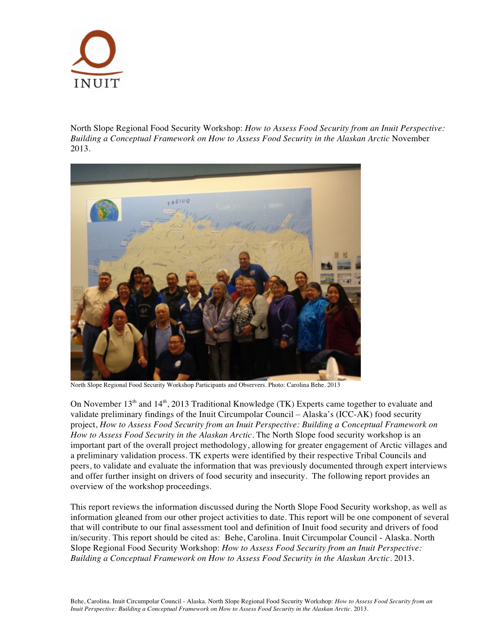 North Slope Regional Food Security Workshop