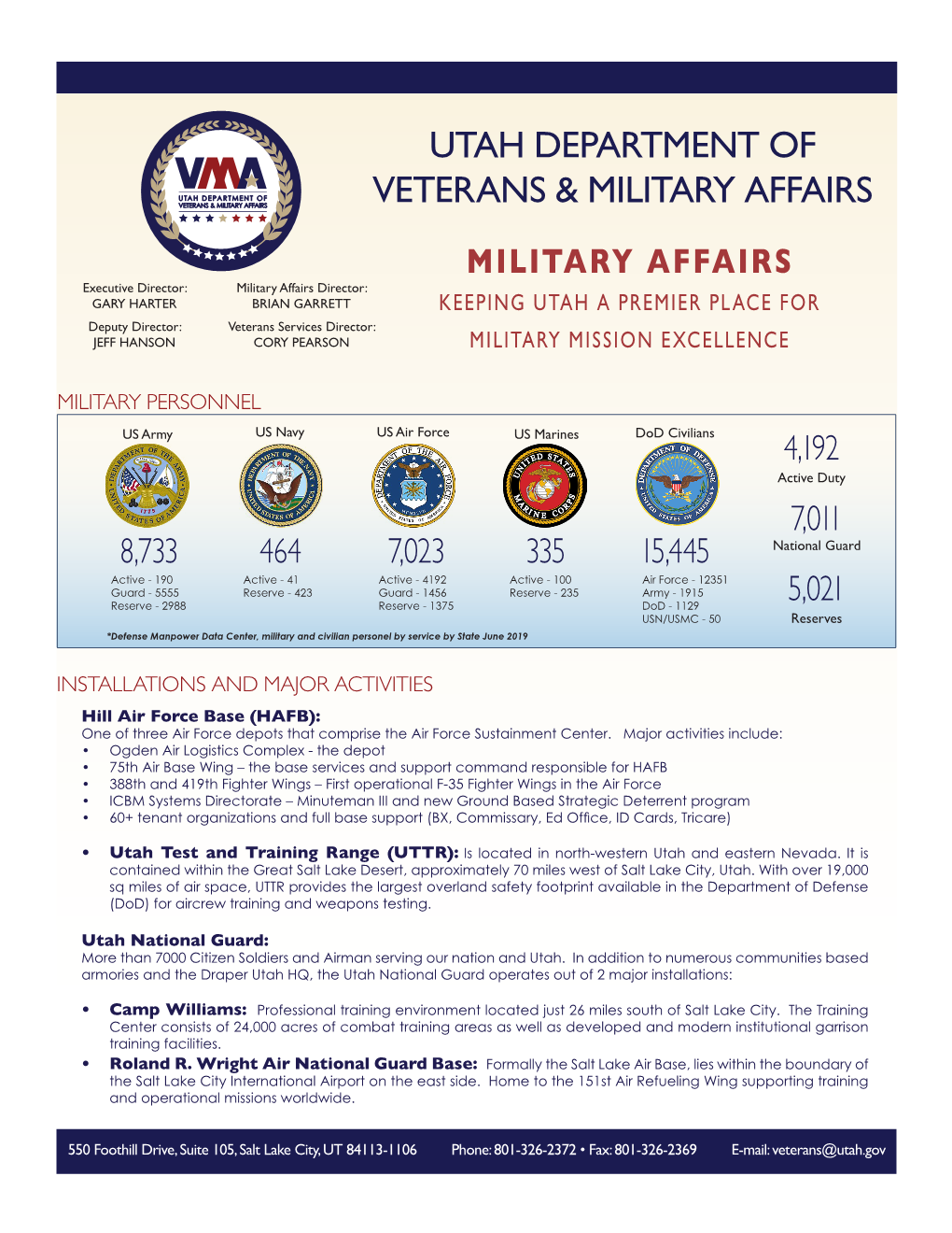 Our Military Affairs Info Sheet