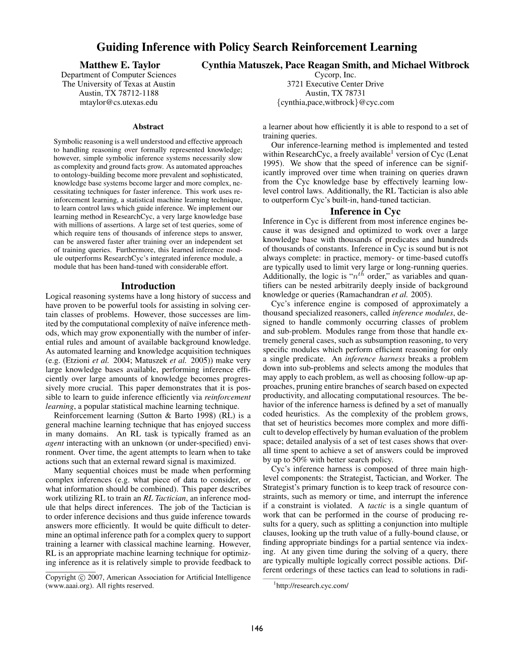 Guiding Inference with Policy Search Reinforcement Learning Matthew E