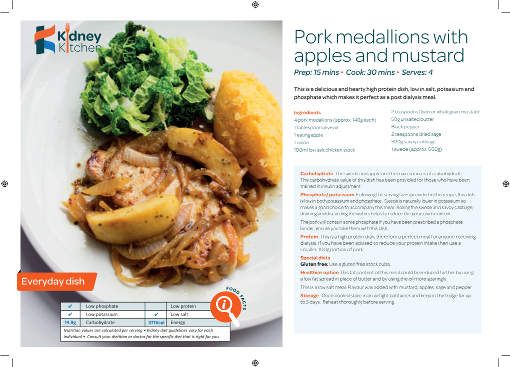 Pork Medallions with Apples and Mustard