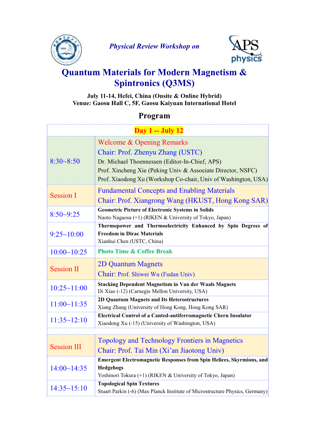 Quantum Materials for Modern Magnetism & Spintronics (Q3MS)