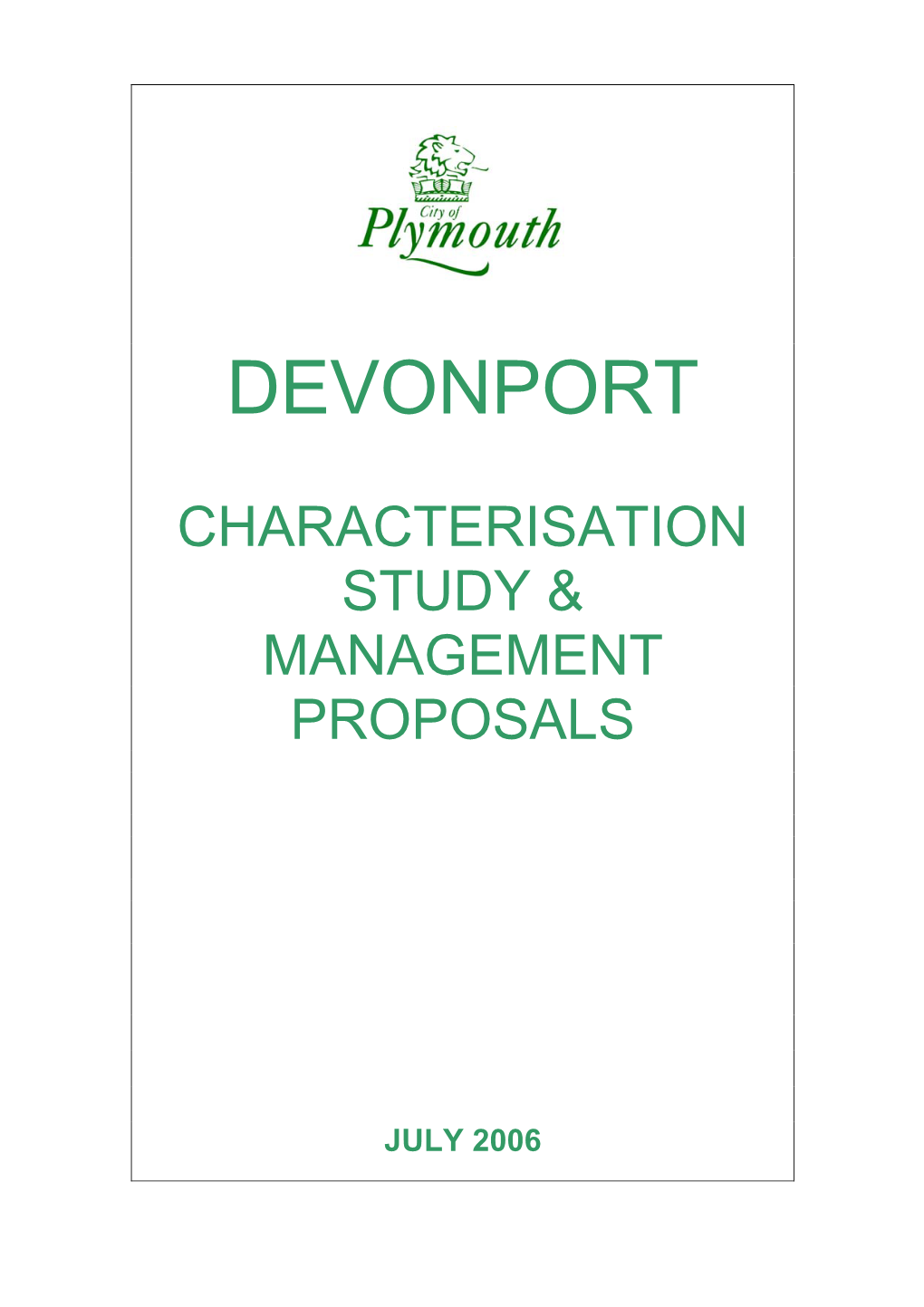 Devonport Characterisation Study