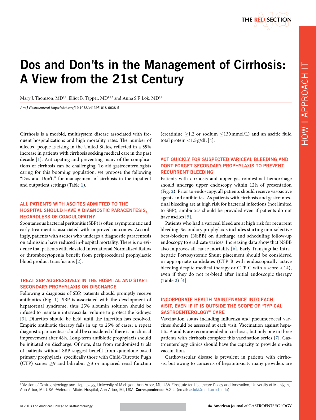 Dos and Don'ts in the Management of Cirrhosis: a View from the 21St