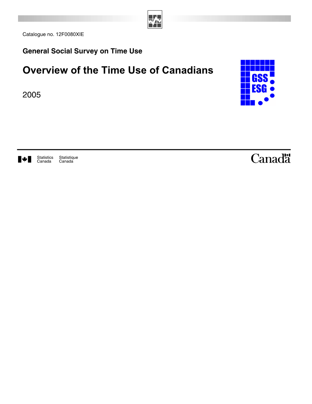 Overview of the Time Use of Canadians