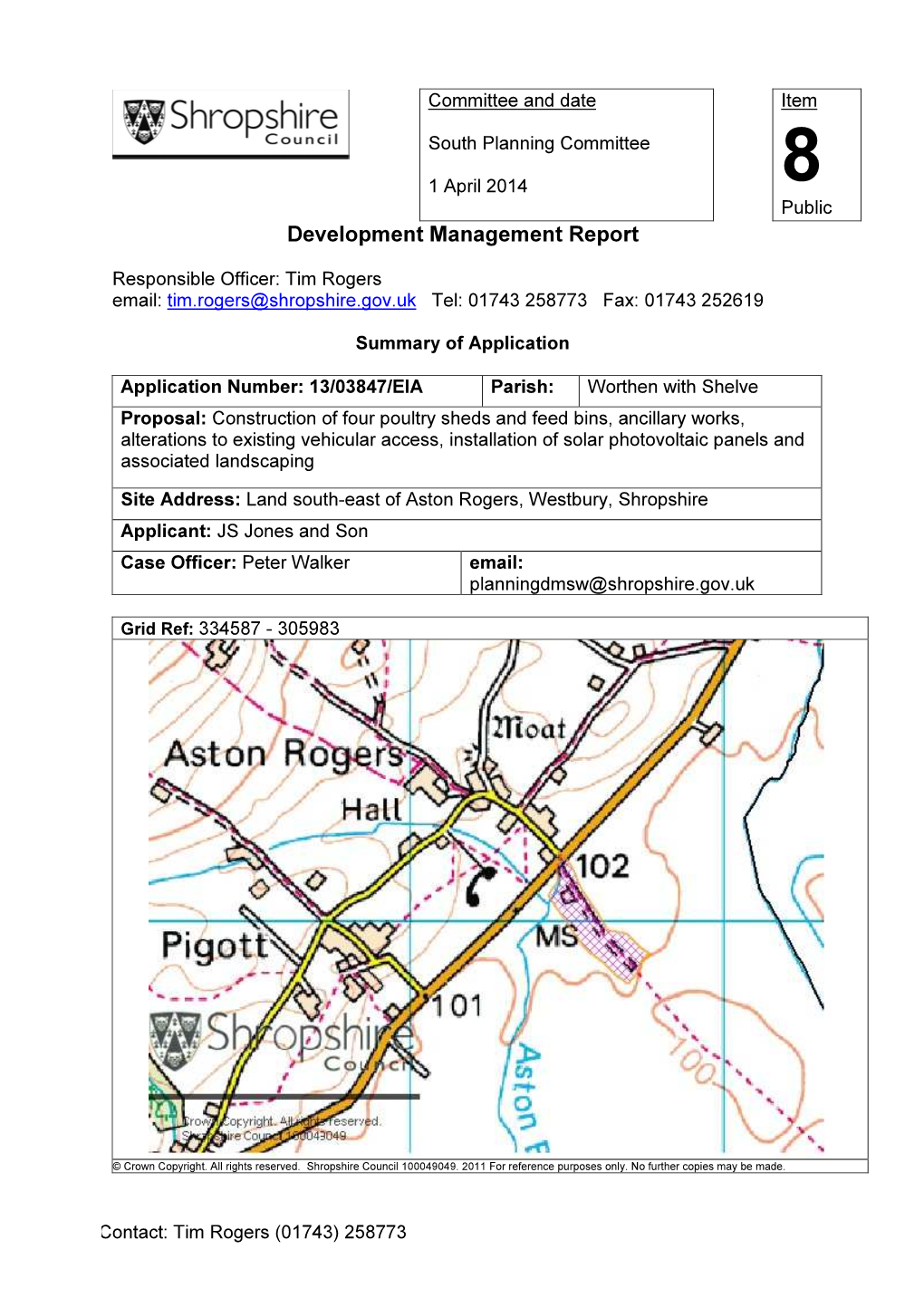 Land South-East of Aston Rogers, Westbury, Shropshire (13/03847/EIA)