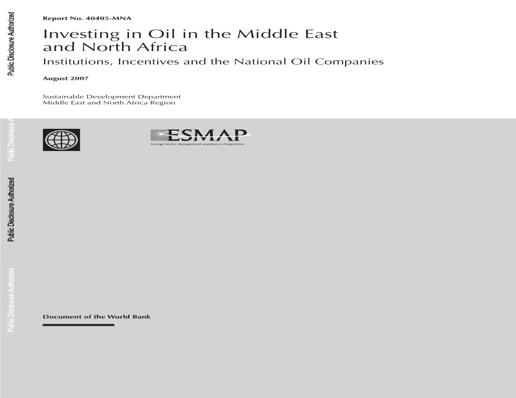 Investing in Oil in the Middle East and North Africa