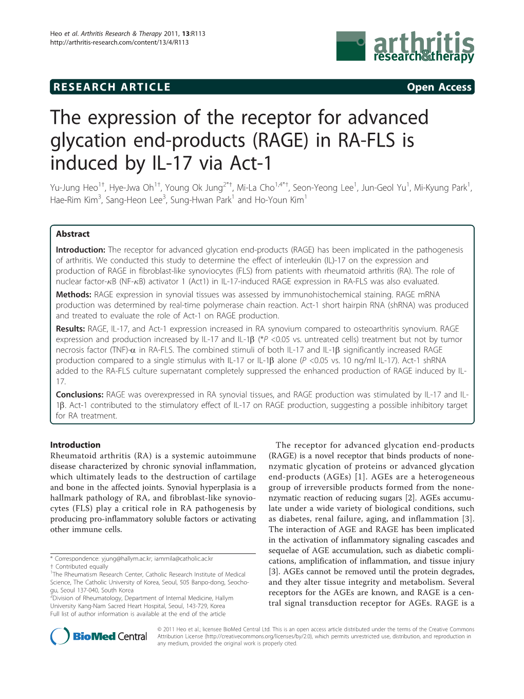 The Expression of the Receptor for Advanced Glycation End-Products