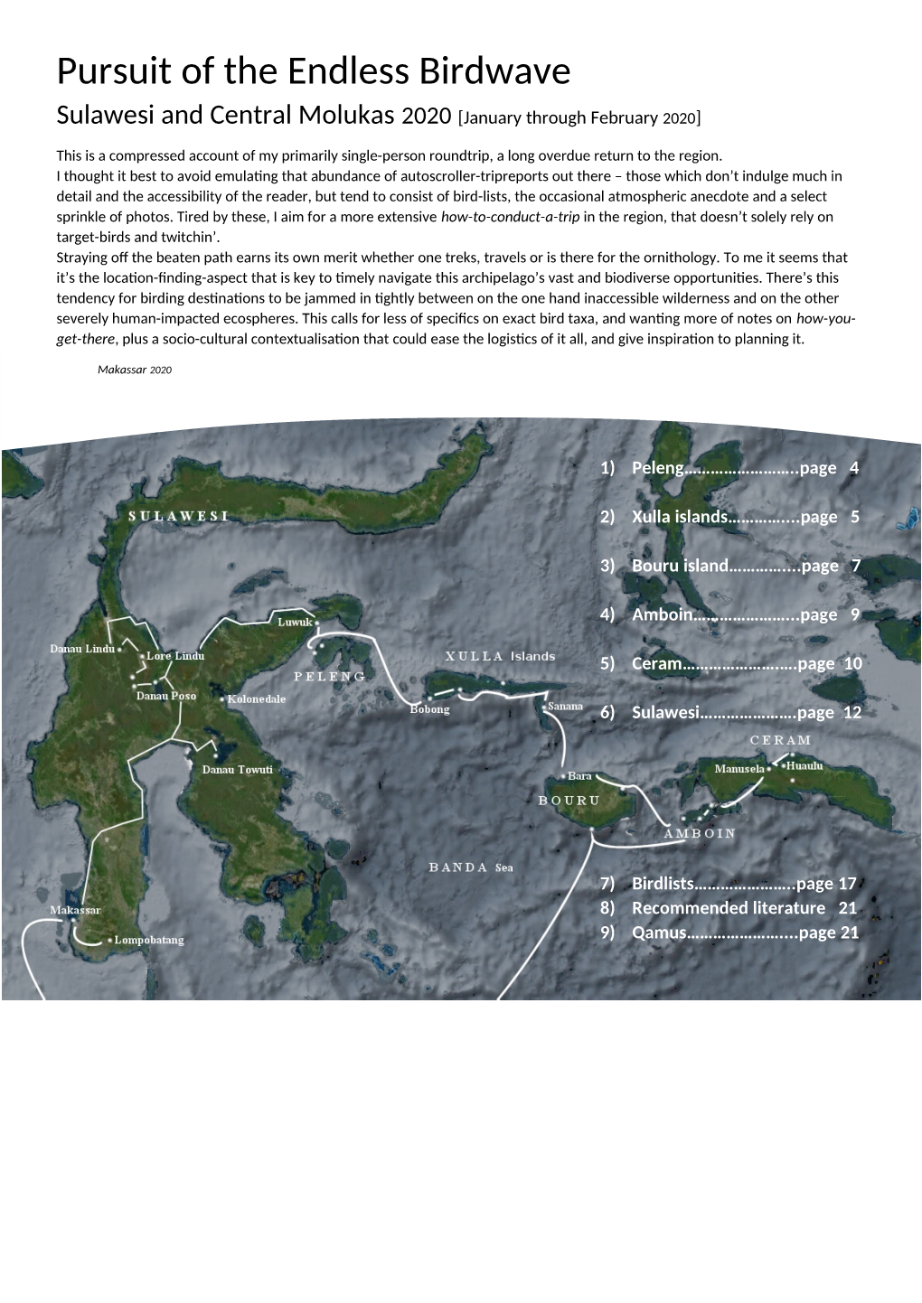 Pursuit of the Endless Birdwave Sulawesi and Central Molukas 2020 [January Through February 2020]