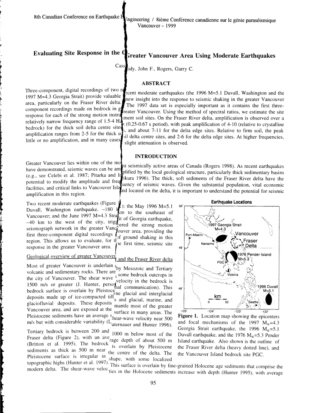 Evaluation Site Response in the Greater Vancouver Area Using