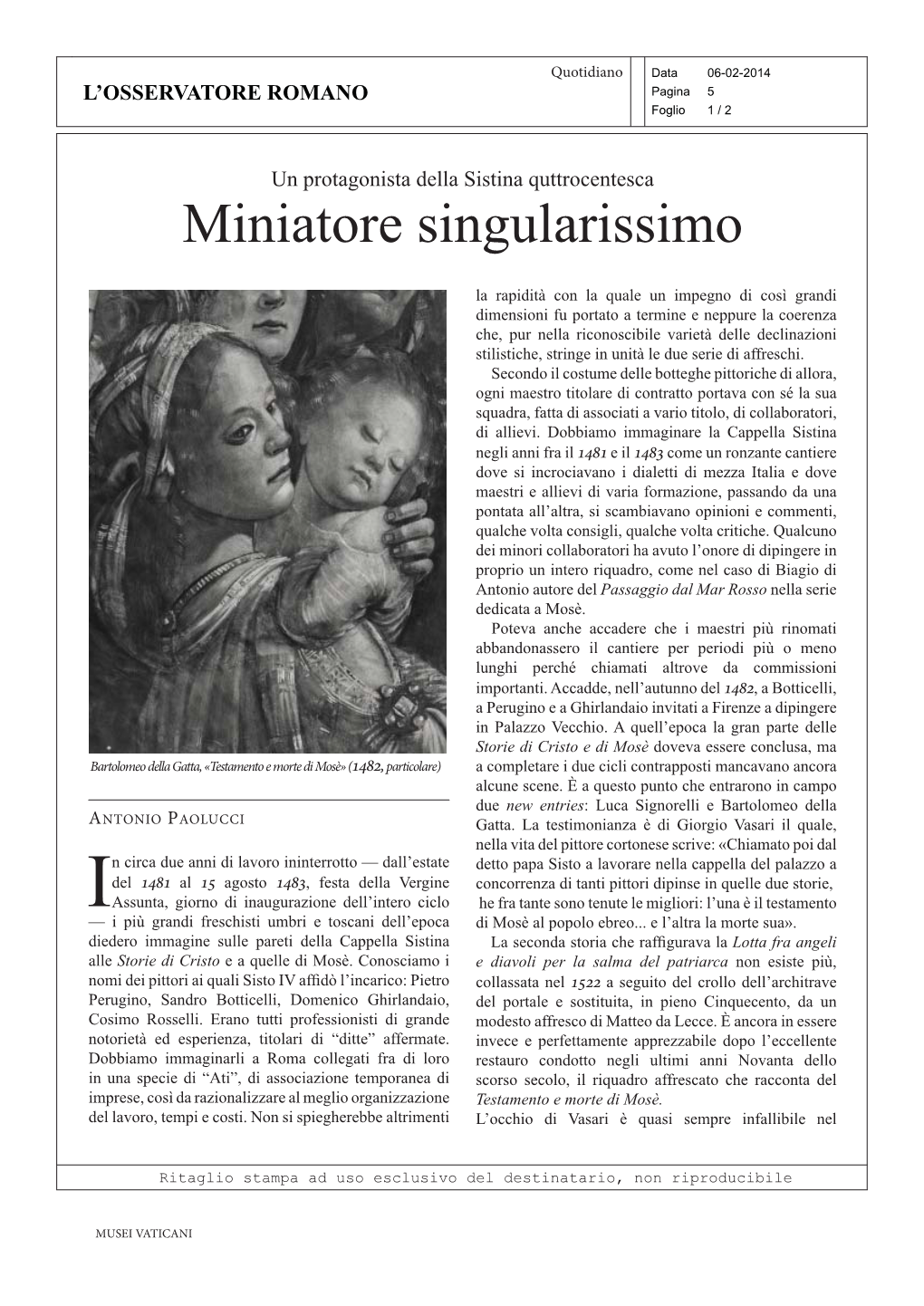 Miniatore Singularissimo