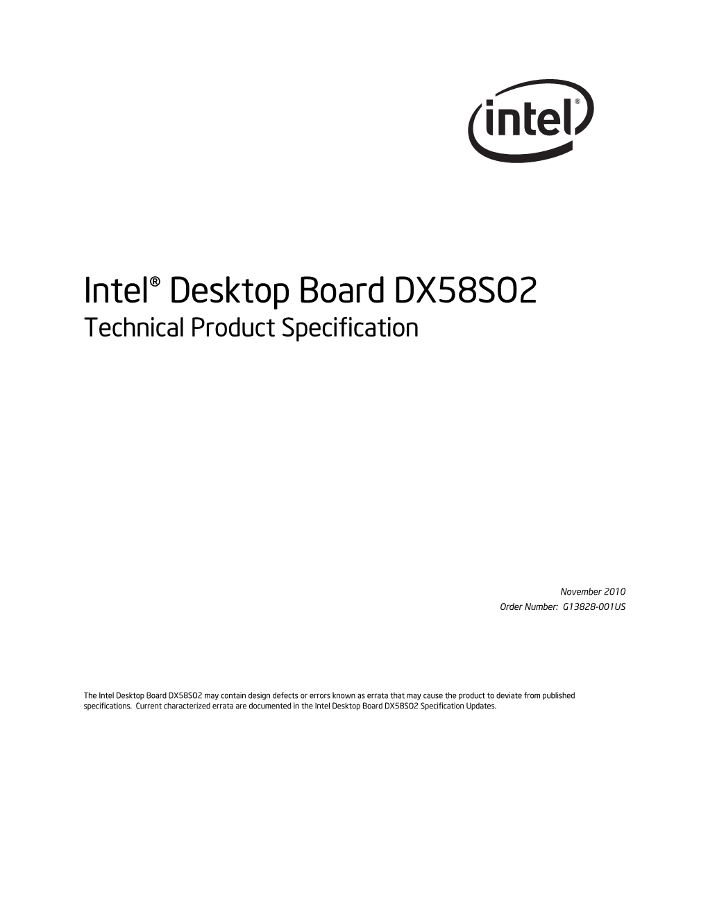 Intel® Desktop Board DX58SO2 Technical Product Specification