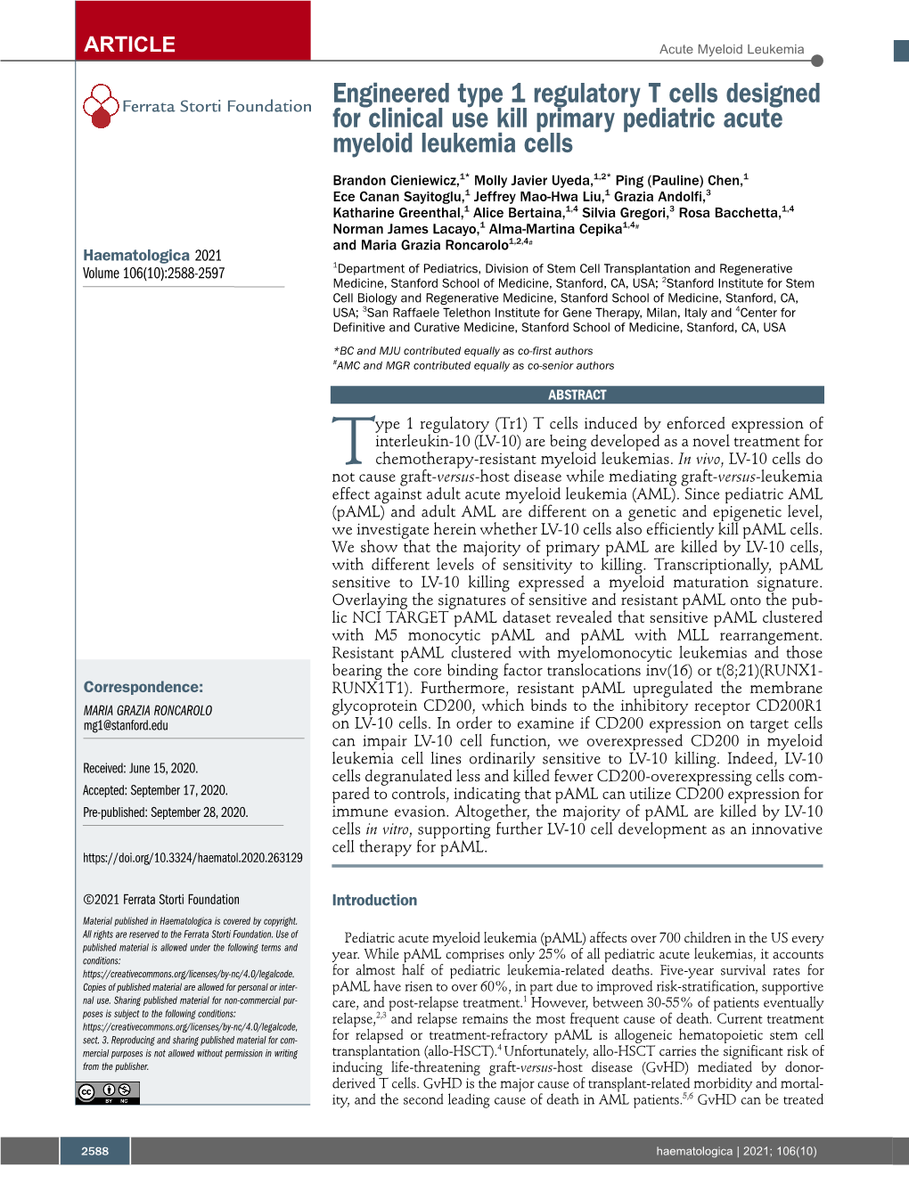 Engineered Type 1 Regulatory T Cells Designed for Clinical Use Kill Primary