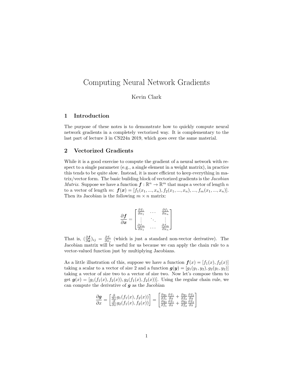 Computing Neural Network Gradients