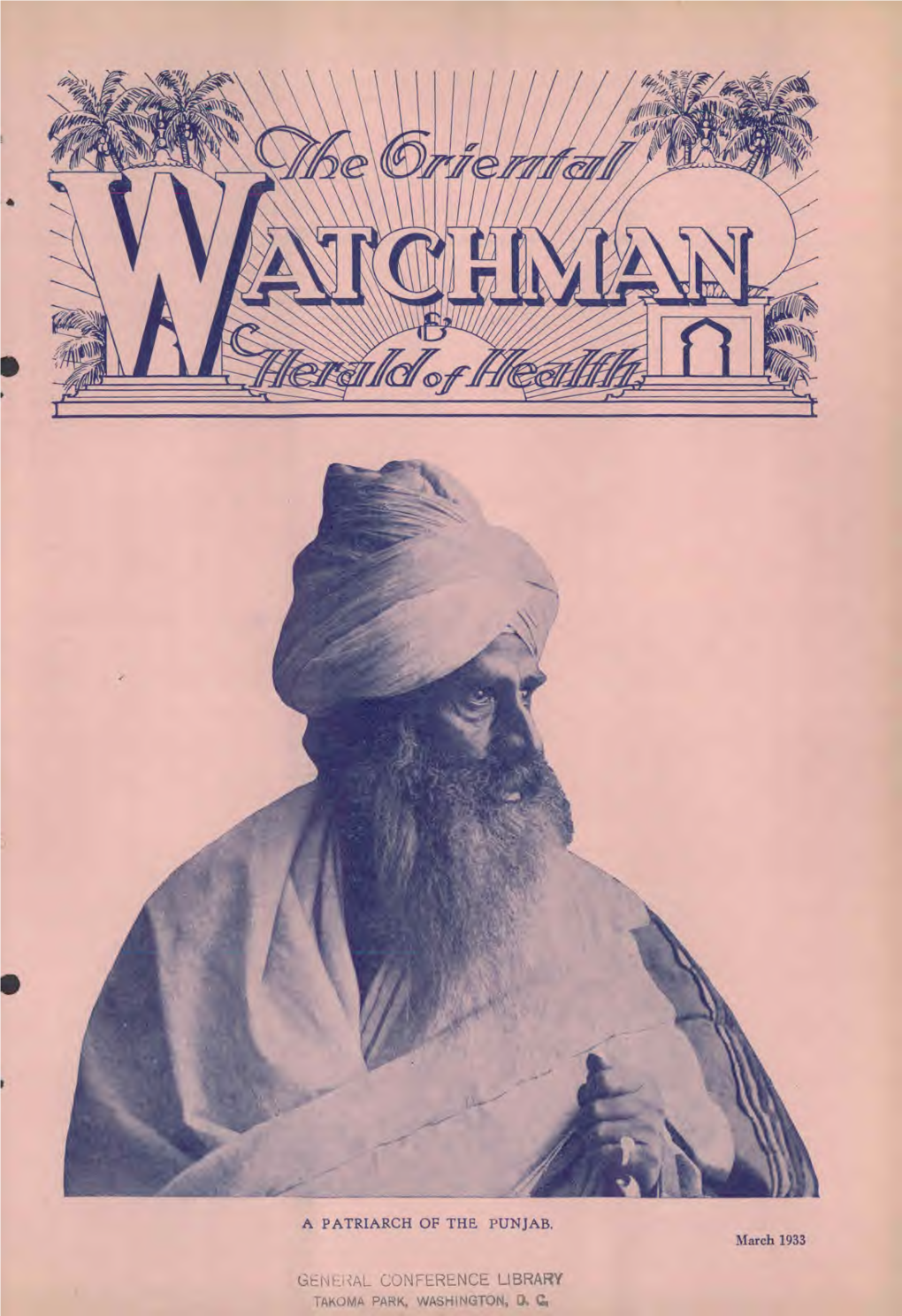 The Oriental Watchman and Herald of Health for 1933