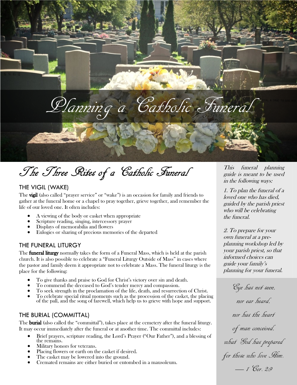 Planning a Catholic Funeral