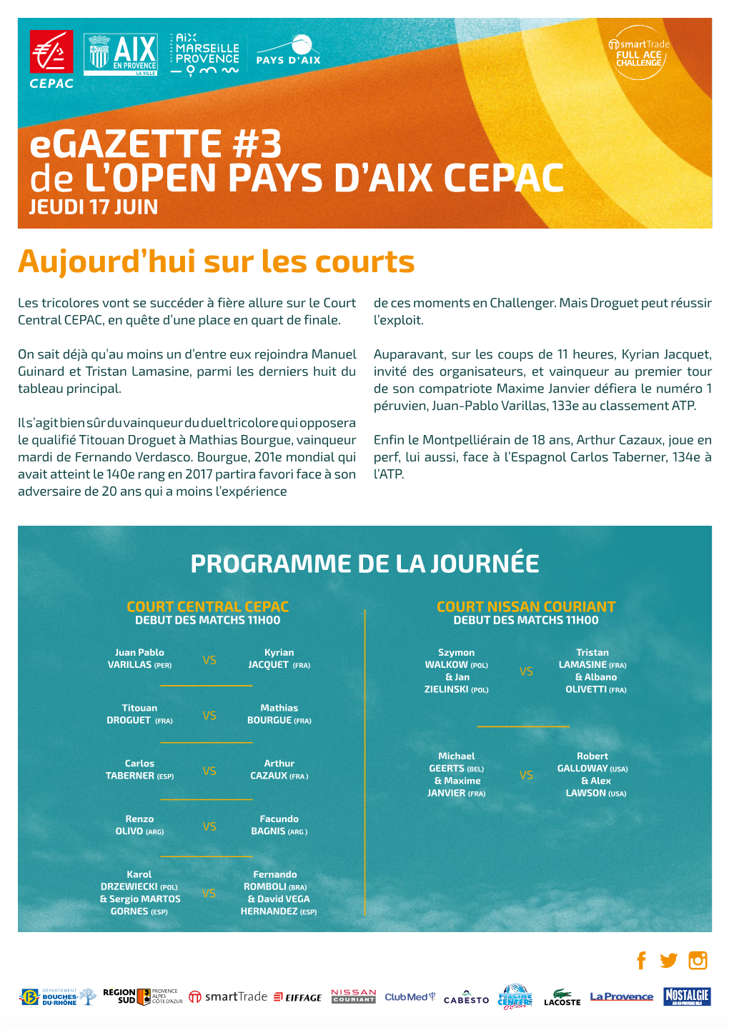Egazette #3 De L'open PAYS D'aix CEPAC