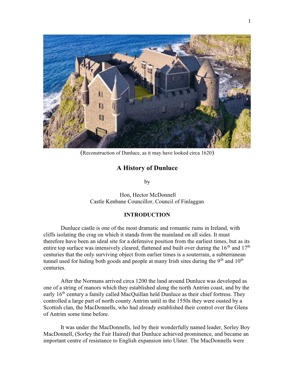 A History of Dunluce