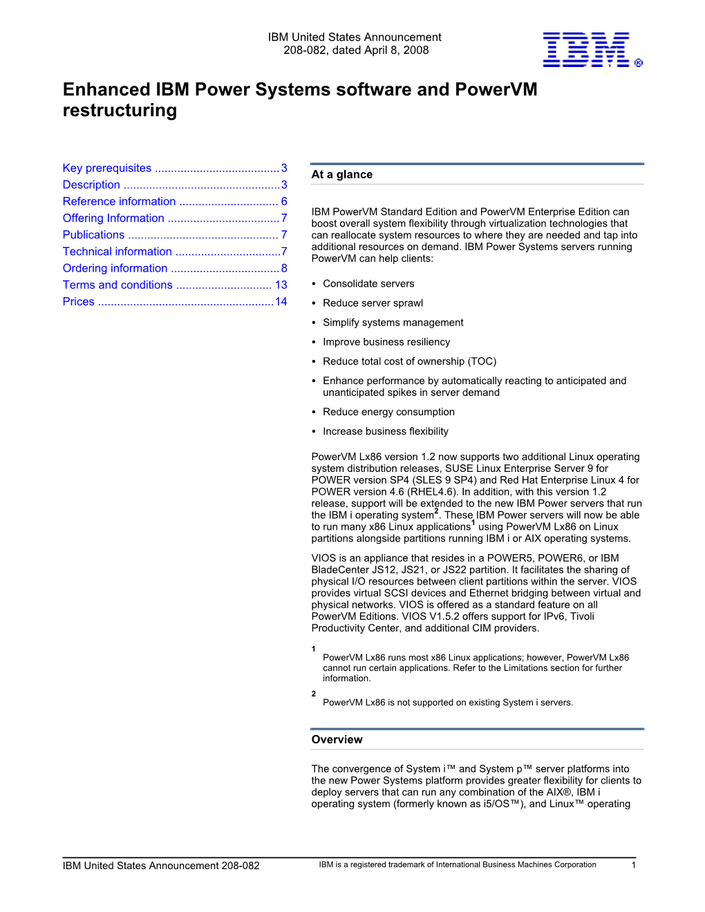 Enhanced IBM Power Systems Software and Powervm Restructuring