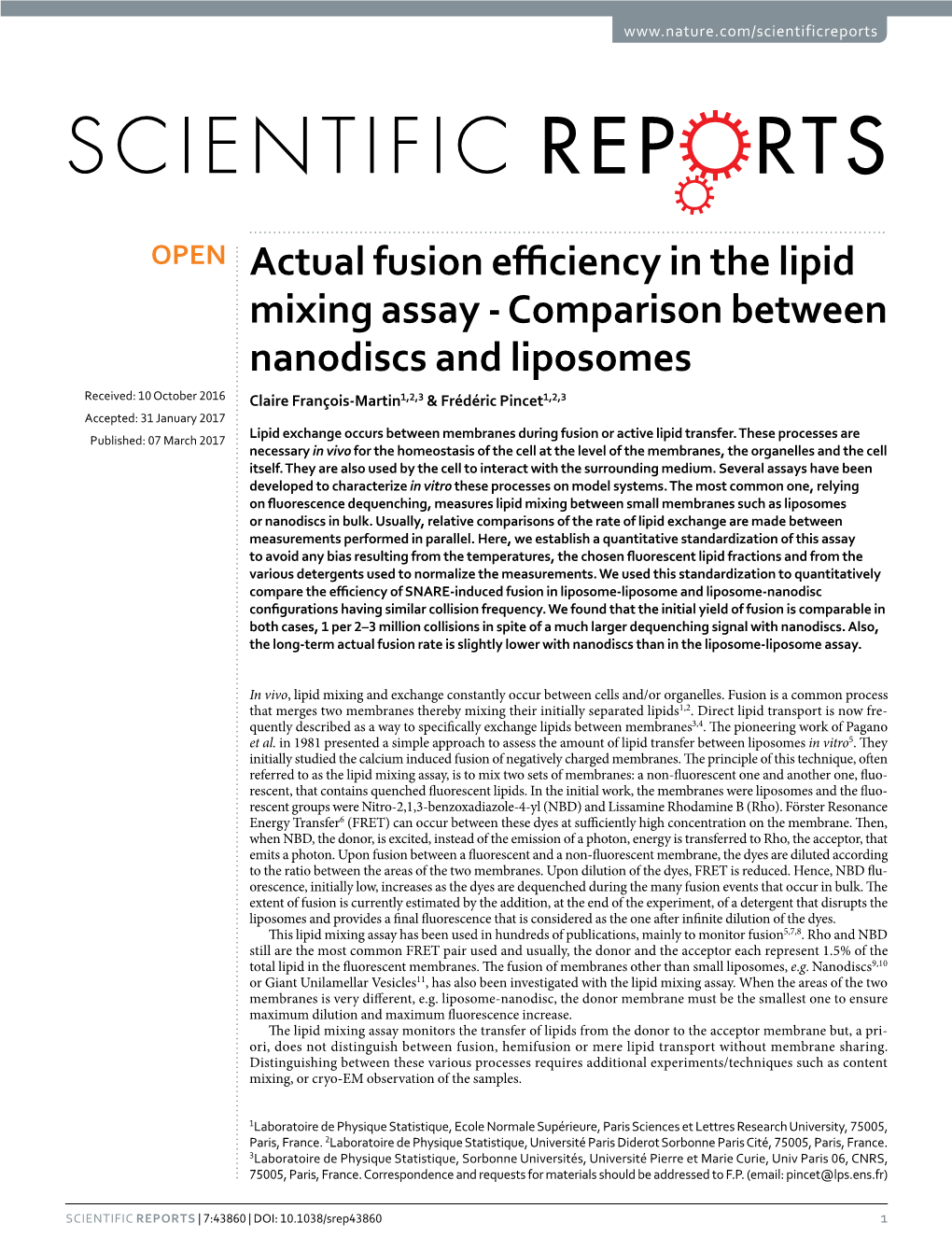 Actual Fusion Efficiency in the Lipid Mixing Assay