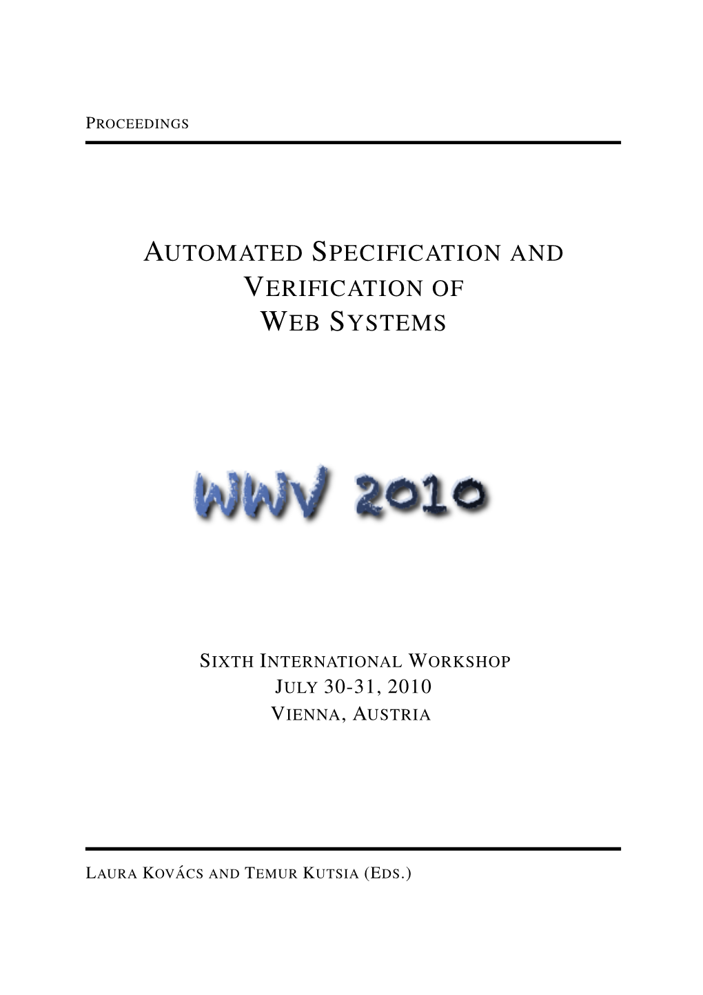 Automated Specification and Verification of Web Systems