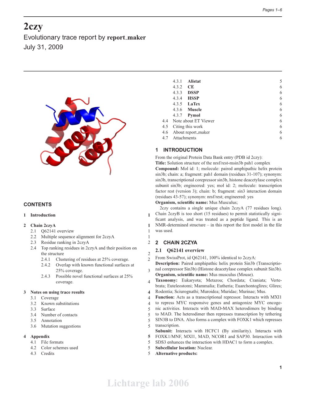 2Czy Lichtarge Lab 2006