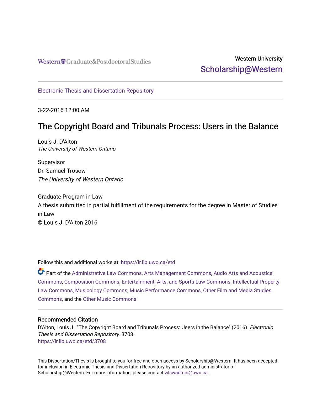 The Copyright Board and Tribunals Process: Users in the Balance