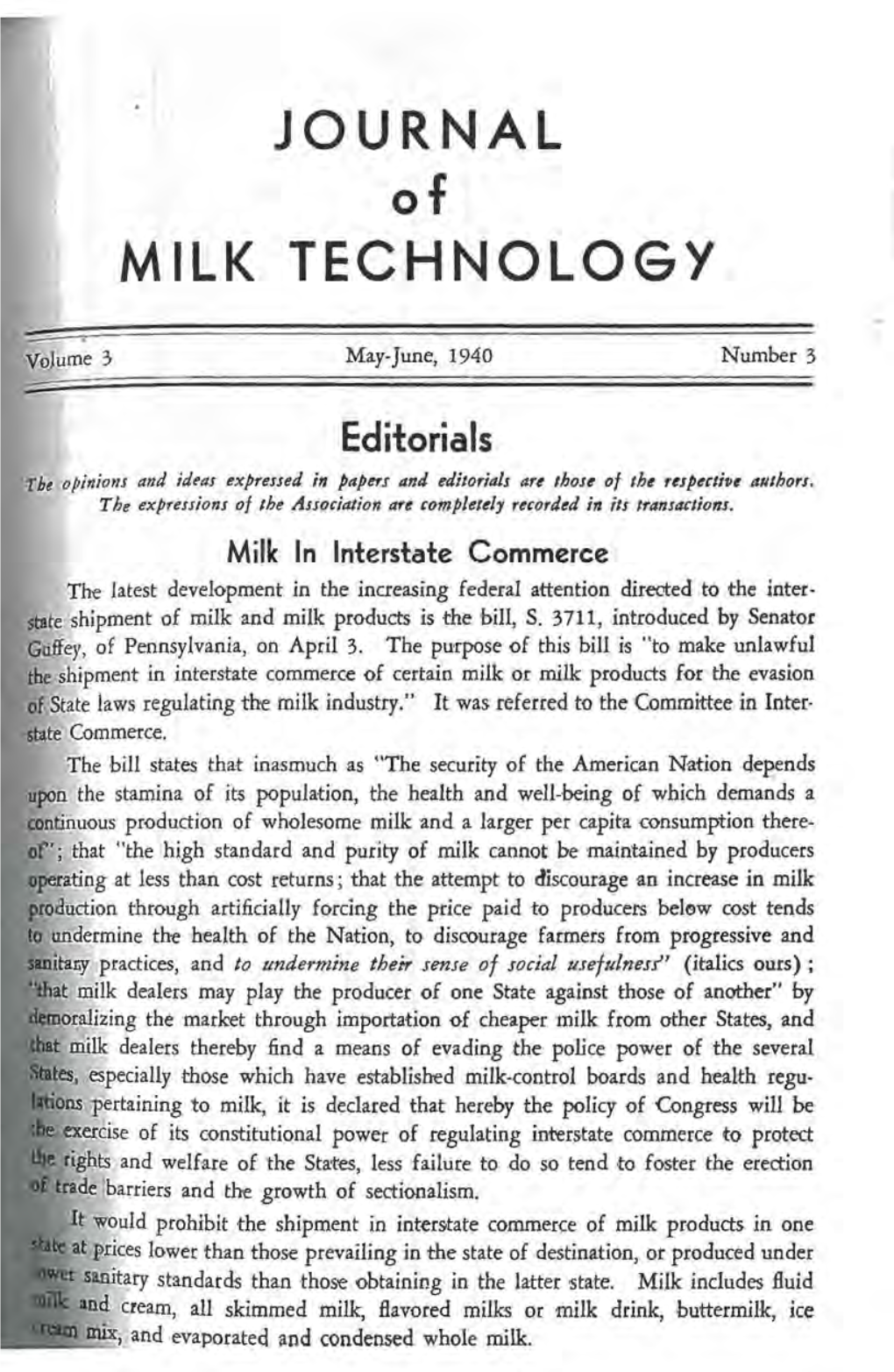 Journal Milk Technology