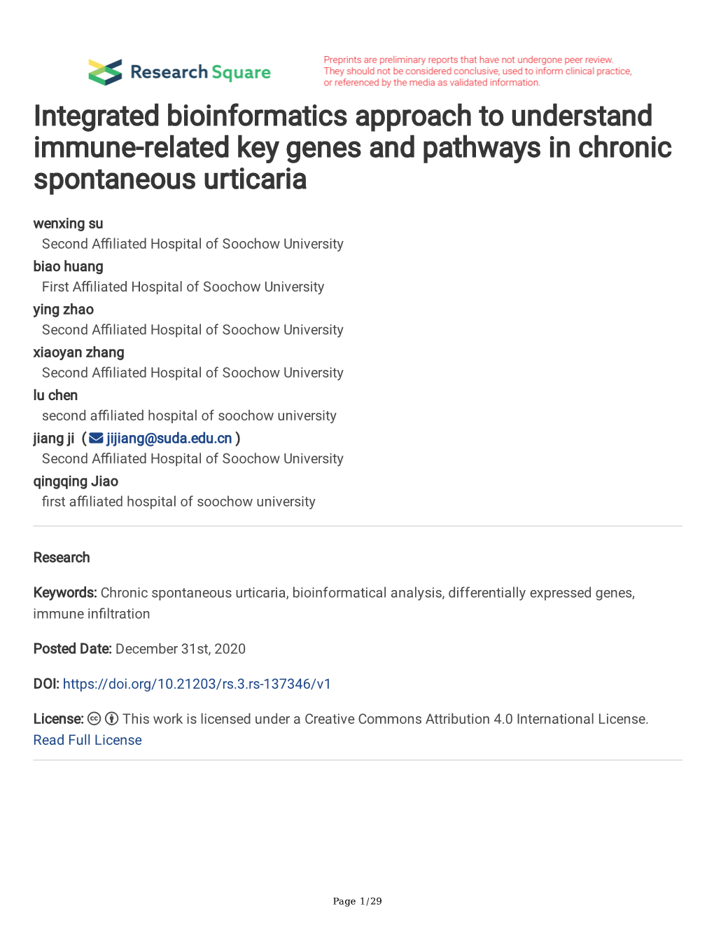 Integrated Bioinformatics Approach to Understand Immune-Related Key