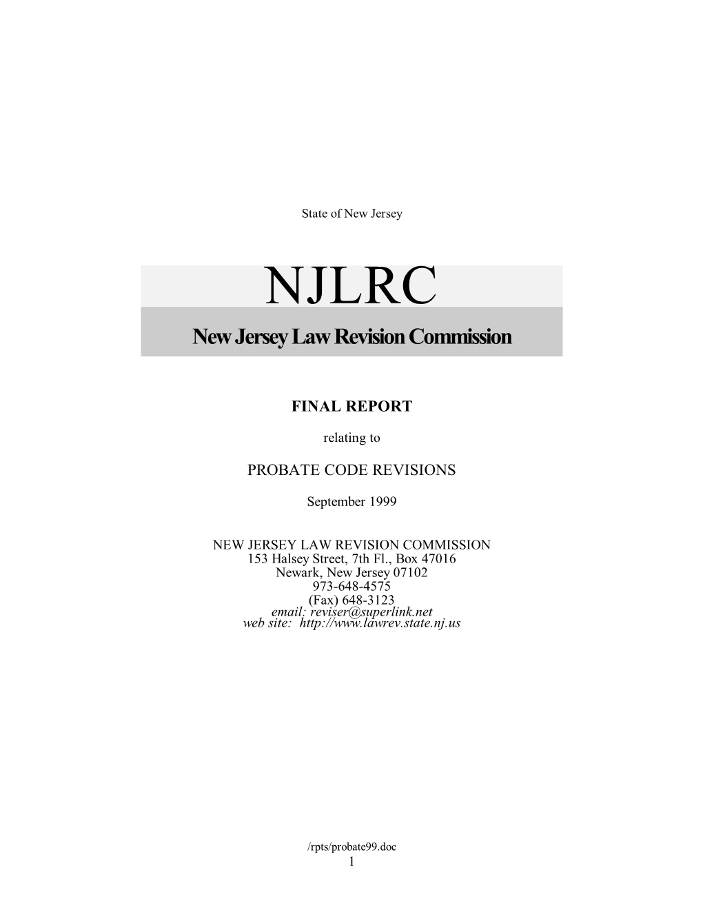 New Jersey Law Revision Commission