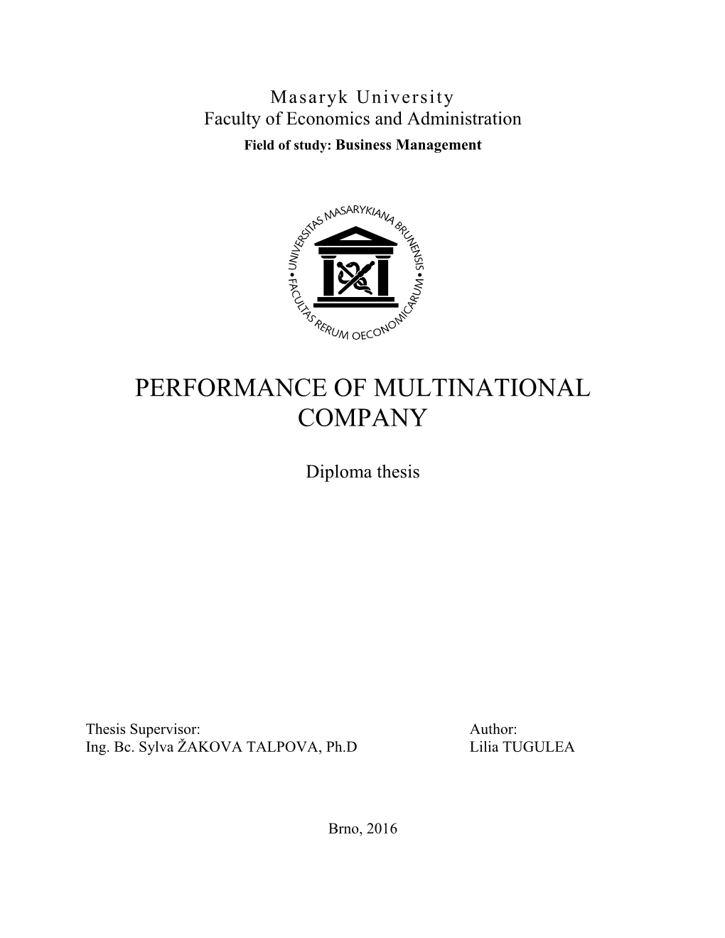 Performance of Multinational Company