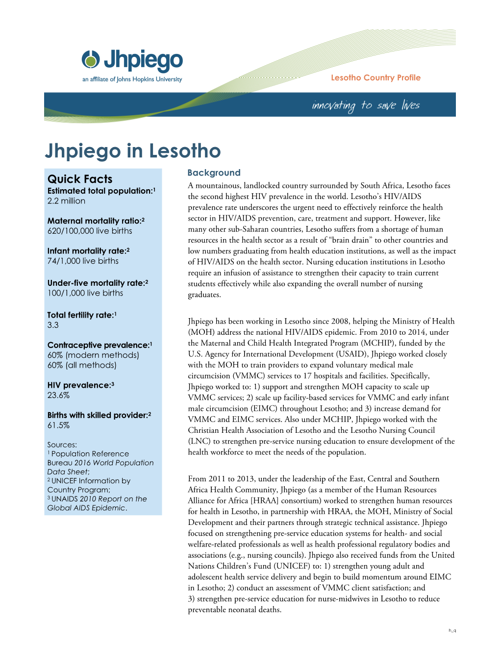 Jhpiego in Lesotho