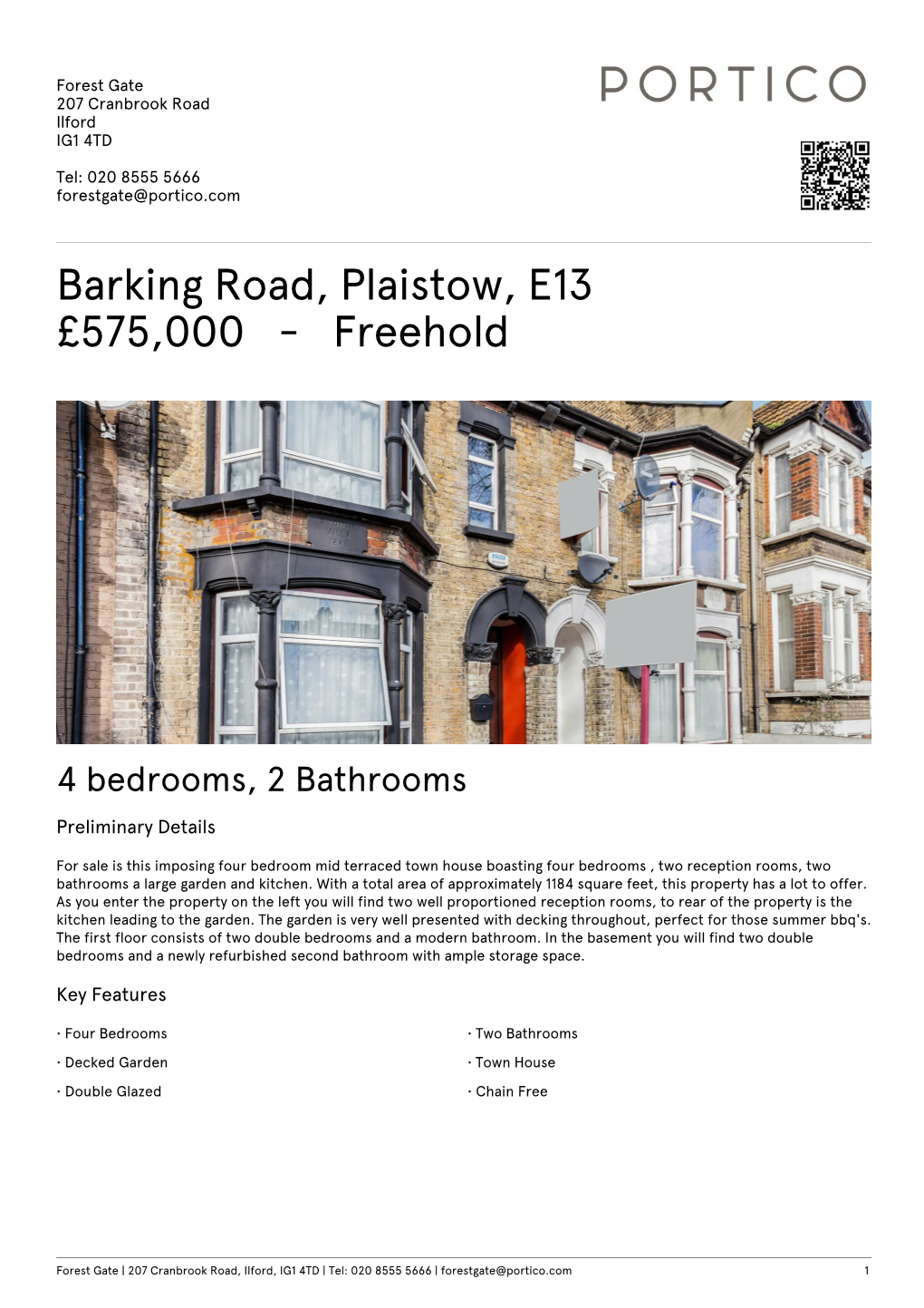 Barking Road, Plaistow, E13 £575000