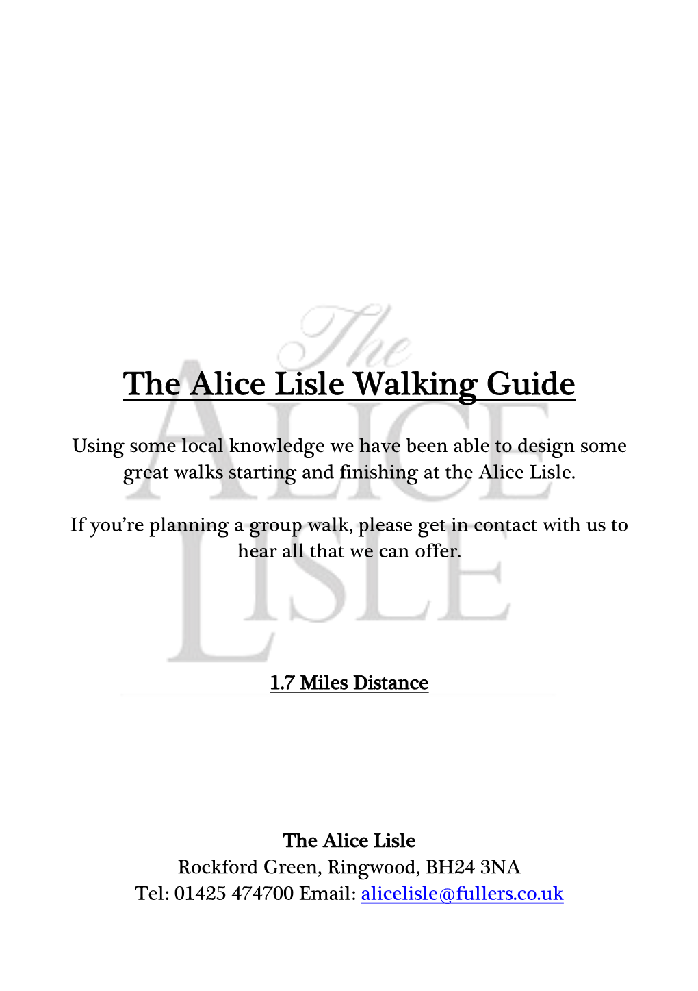 Walking Guide 1