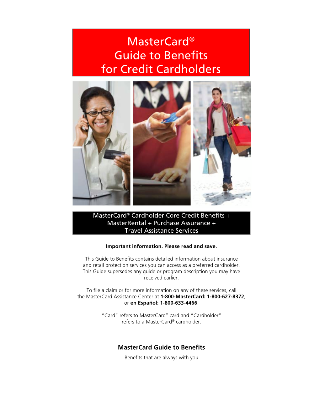 Mastercard® Guide to Benefits for Credit Cardholders