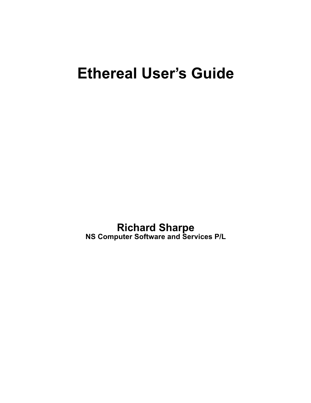 Ethereal User's Guide