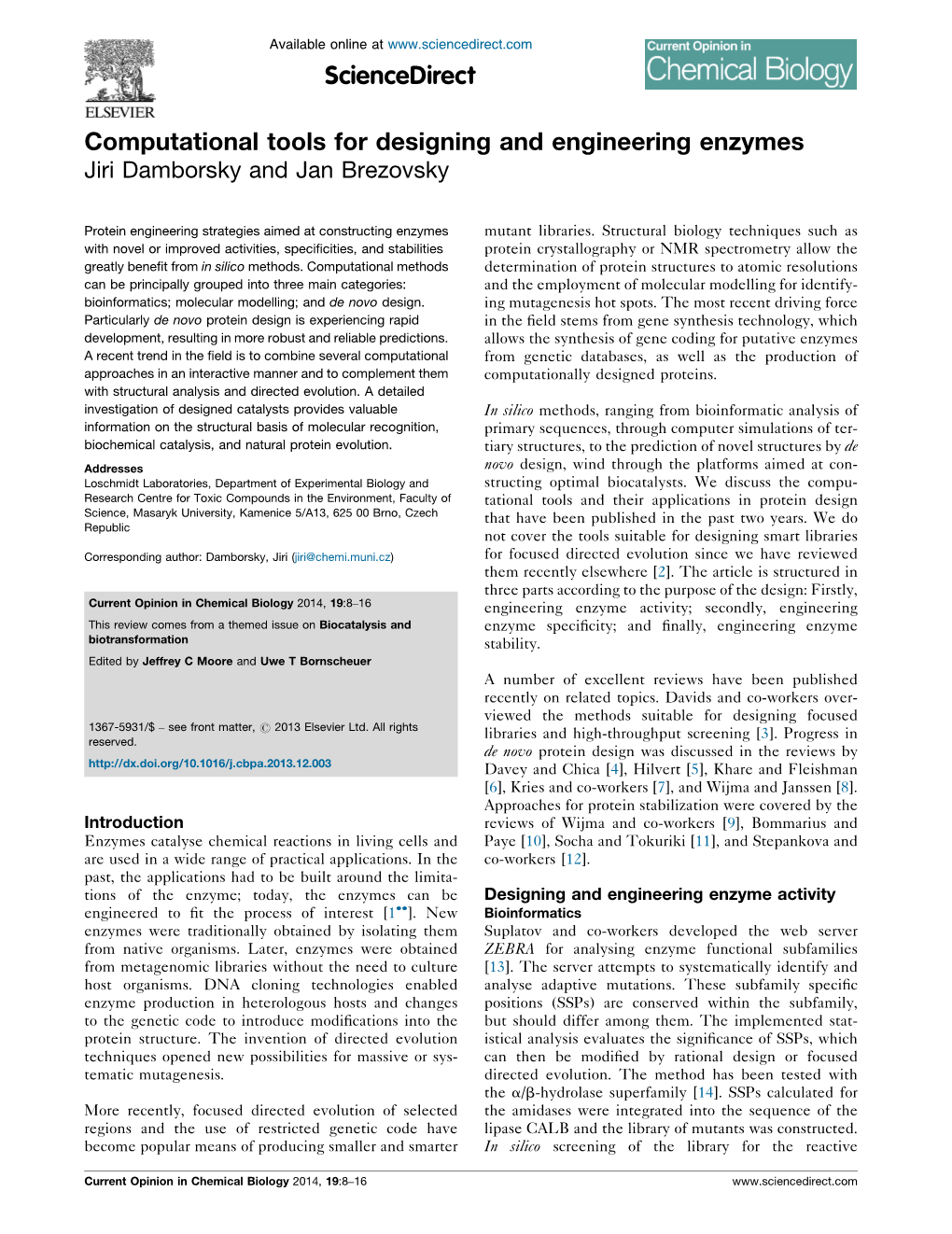 Computational Tools for Designing and Engineering Enzymes