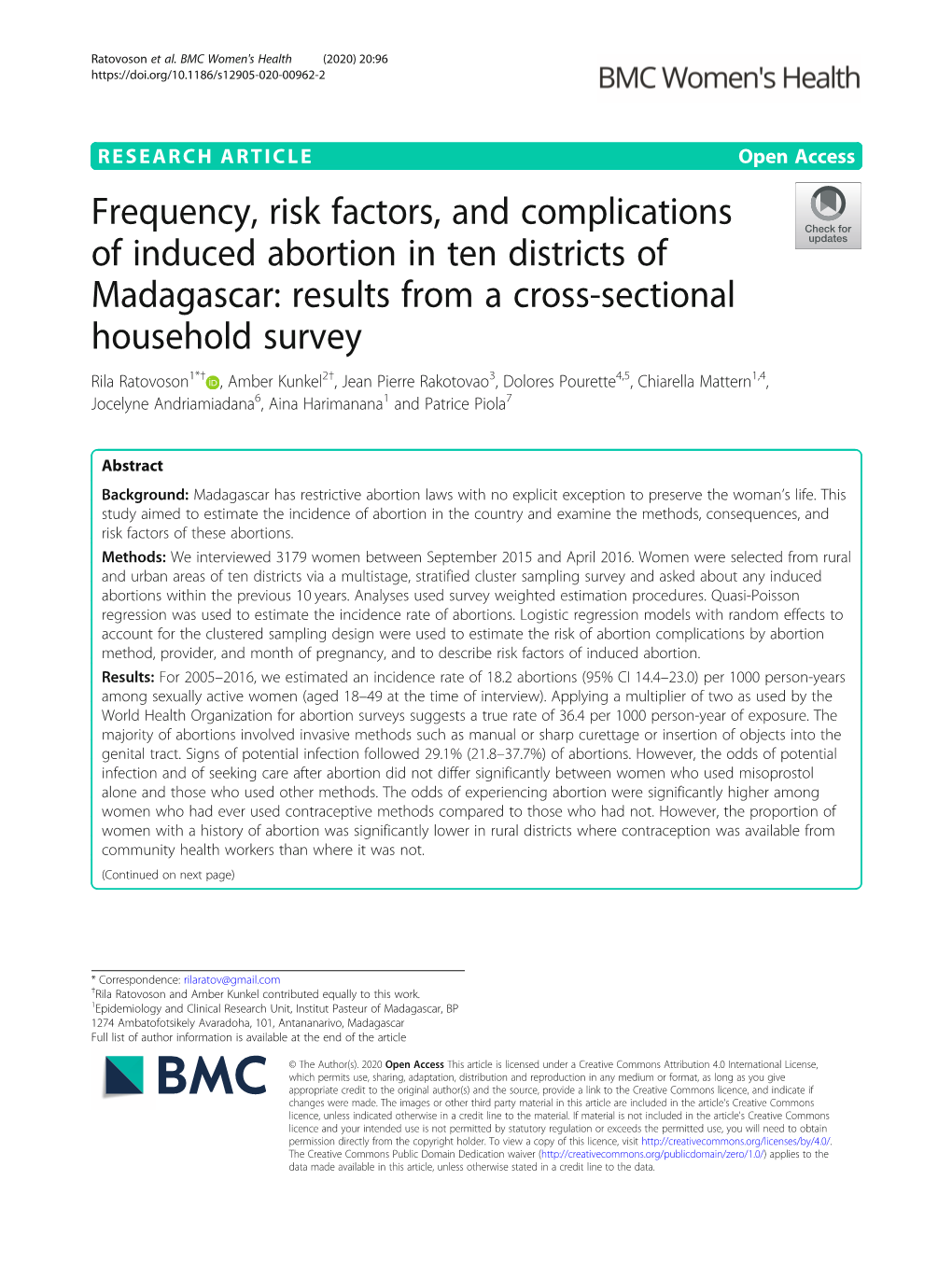 Frequency, Risk Factors, and Complications Of